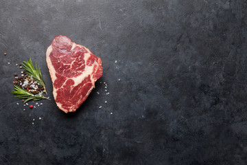 Canvas Print - Ribeye raw beef steak