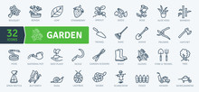 Garden Icons Pack. Thin Line Icons Set. Flaticon Collection Set. Simple Vector Icons