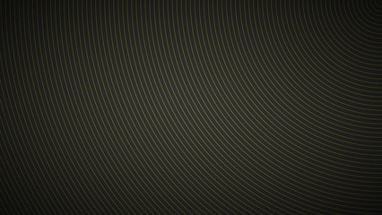 Modern black and gold abstract background, the look of stainless steel, circular lines on a black background