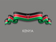 Kenyan flag wavy ribbon background. Vector illustration.