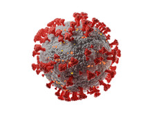 Coronavirus 2019-nCov Covod-19 Sars Cov 2 Concept Influenza As Dangerous Flu Pandemic. Microscope Virus Close Up. 3d Rendering.