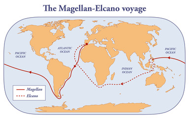  The route of the Magellan-Elcano expedition