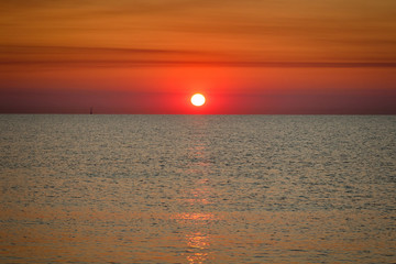 Wall Mural - Beautiful dawn sunrise at sea. Seascape. Black Sea