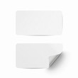 © Vector Ideas - Vector white realistic paper adhesive stickers with curved corner and grain texture on transparent background.