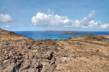 Wall Mural - Dry plateau over the ocean on the islet of Djeu in Cabo Verde