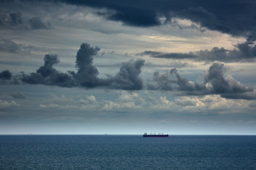 Sticker -  Ships in the roadstead. Seascape. The Black Sea