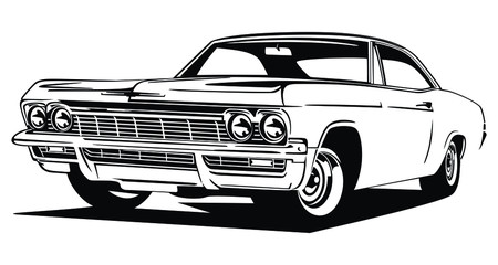 Wall Mural - Classic vintage retro car design