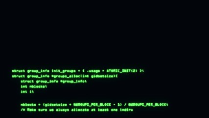 Wall Mural - programming code running down a computer screen terminal. 4k