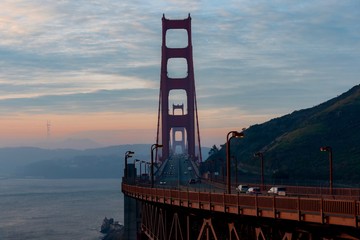 Sticker - sunrise over Golden Gate Bay in California