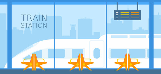 Wall Mural - train station. flat design. isolated on white background
