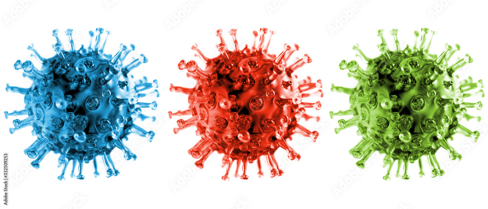 Coronavirus, Covid-19 freigestellt auf weiß - obrazy, fototapety, plakaty 