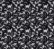 Seamless Pattern In The Form Of An Elegant Black Lace On A White Background. Lace With Floral Motifs.Material For Stylish Graphic Decoration.