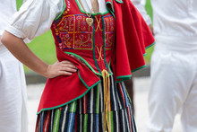 Close Up Of Female Dancer Clothe Of The Traditional Folklore Of Madeira Island, "Bailinho Da Madeira".