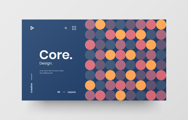 Wall Mural - Creative horizontal website screen part for responsive web design project development. Abstract geometric pattern banner layout mock up. Corporate landing page block vector illustration template.
