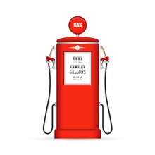 Retro Gas Pump Vector Illustration Isolated On White Background