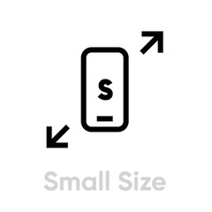 Wall Mural - Tech Specs Small Size phone icon. Editable Vector Outline.