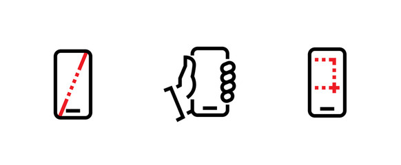 Wall Mural - Set of Phone Tech Specs icons. Editable line vector.