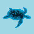 sea turtle paper cut effect