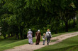 © Terry - family in historic clothing  walking on trail