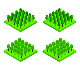 Wall Mural - isometric trees