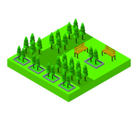 Sticker - isometric garden