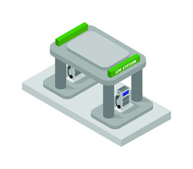 Sticker - isometric gas station