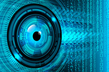 blue eye cyber circuit future technology concept background