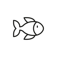 Canvas Print - Simple fish line icon.