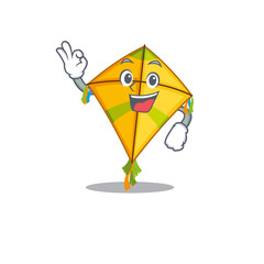 Wall Mural - Kite cartoon character design style making an Okay gesture