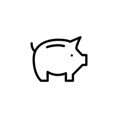 Canvas Print - Simple piggy bank line icon.