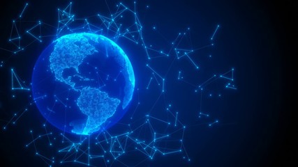 beautiful rotating earth black background