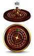 Casino roulette in front and profile on a white background. Highly realistic illustration.