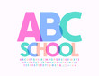 © Popskraft - Vector School Font. Bright trendy Font. Colorful creative Letters and Numbers
