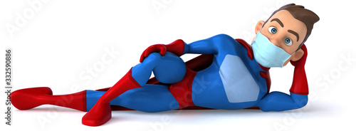 Fotografía 3D illustration of a cartoon character with a mask