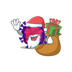 Wall Mural - Santa nyctacovirus Cartoon character design with box of gift