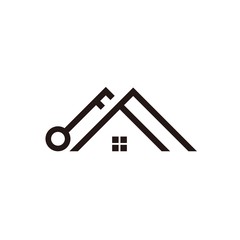 Wall Mural - Roof key logo. Home logo. Real estate design logo template.- Vector Illustrations
