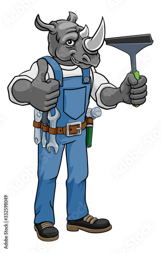 A rhino cartoon mascot car ...