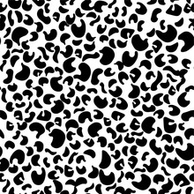 Seamless Pattern, Pattern, Texture From Random Spots In The Form Of A Leopard Skin. Abstract Black White Conceptual Background Eps10