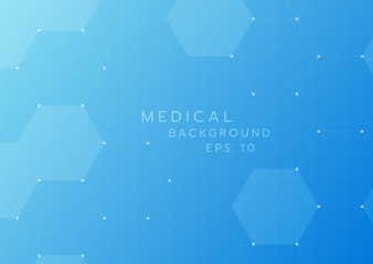 Wall Mural - medical grid background geometric hexagon shape design with space for text