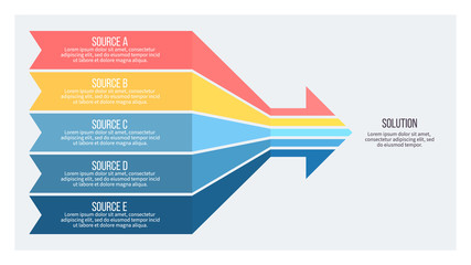 Business infographic. Arrow chart with 5 options. Vector template.