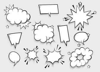 Wall Mural - speech bubble for comic text isolated background