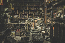 Old Abandoned Mechanical Workshop With Many Messy Things