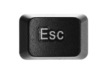 Esc, control button computer keyboard isolated on white background, clipping path