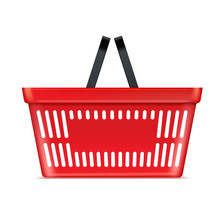 Plastic Red Basket Supermarket And Store Container