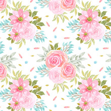 Seamless Floral Pattern With Gorgeous Pink Flowers