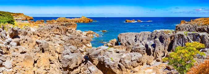 Wall Mural - Noja Beach in Cantabria,Spain.Scenic coasts and coastal towns in northern Spain.