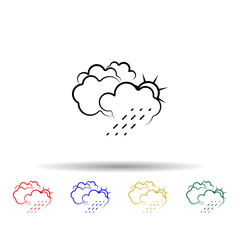 Wall Mural - Cloud, rain, sun multi color icon. Simple thin line, outline vector of weather icons for ui and ux, website or mobile application