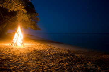 Sucre, Sincelejo, Colombia. Junio 8, 2010: Gulf of Morrosquillo, Wood fire