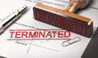 Contract Termination Agreement. Word Terminated Printed On A Document.