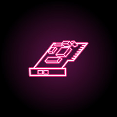 Internal modem neon icon. Simple thin line, outline vector of computer parts icons for ui and ux, website or mobile application